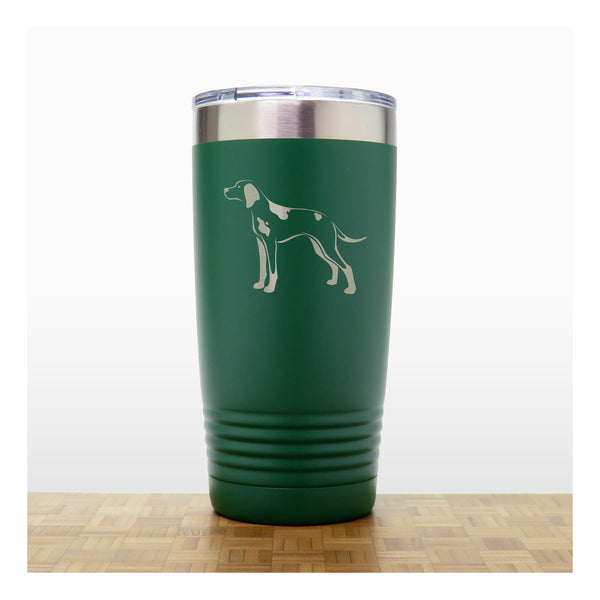 Green - English Pointer 20 oz Insulated Tumbler - Copyright Hues in Glass