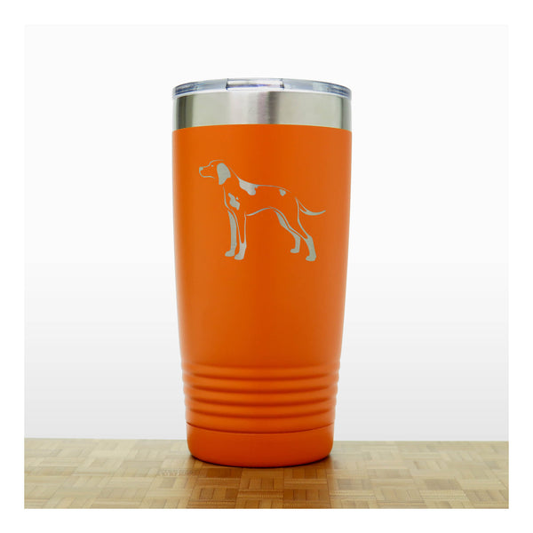 Orange - English Pointer 20 oz Insulated Tumbler - Copyright Hues in Glass