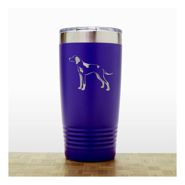 Purple - English Pointer 20 oz Insulated Tumbler - Copyright Hues in Glass
