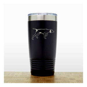 Black - German Pointer 20 oz Insulated Tumbler - Copyright Hues in Glass