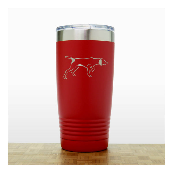 Red - German Pointer 20 oz Insulated Tumbler - Copyright Hues in Glass