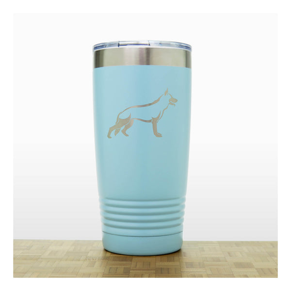 Teal - German Shepherd 20 oz Insulated Tumbler - Copyright Hues in Glass