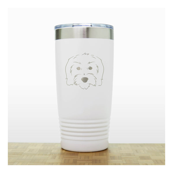 White - Goldendoodle 20 oz Insulated Tumbler - Copyright Hues in Glass