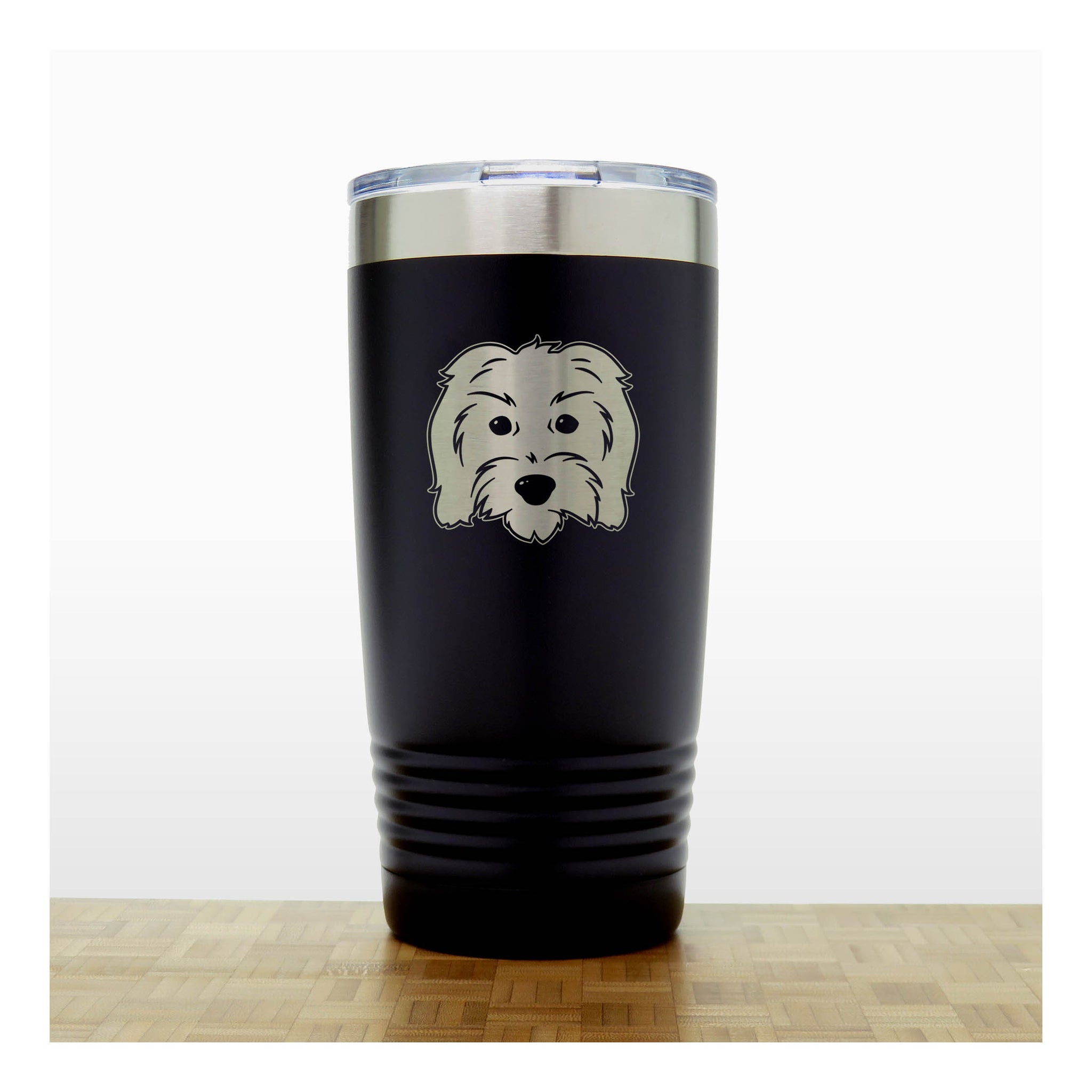 Black - Goldendoodle 20 oz Insulated Tumbler - Design 2 - Copyright Hues in Glass