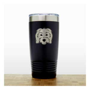 Black - Goldendoodle 20 oz Insulated Tumbler - Design 2 - Copyright Hues in Glass