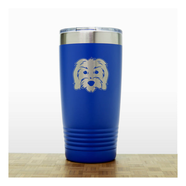 Blue - Goldendoodle 20 oz Insulated Tumbler - Design 2 - Copyright Hues in Glass