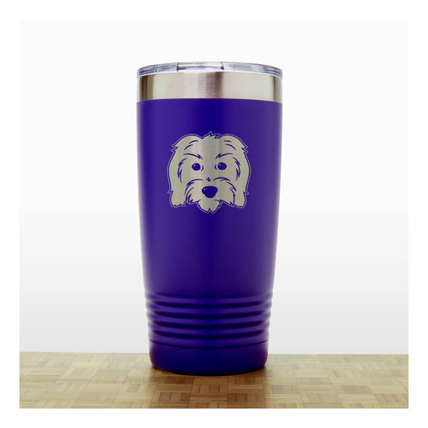 Purple - Goldendoodle 20 oz Insulated Tumbler - Design 2 - Copyright Hues in Glass