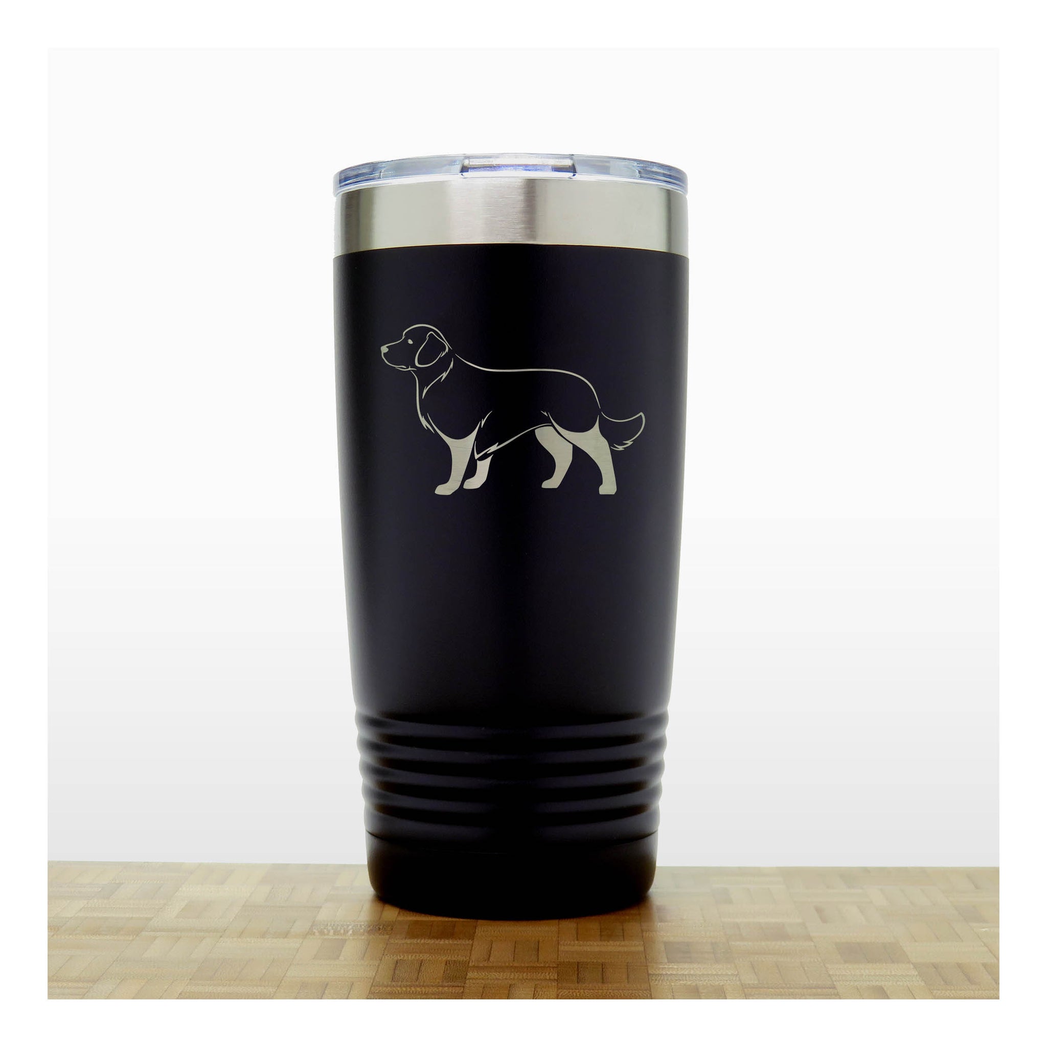 Black - Golden Retriever 20 oz Insulated Tumbler - Copyright Hues in Glass