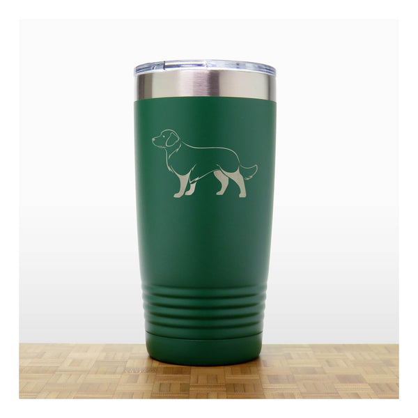 Green - Golden Retriever 20 oz Insulated Tumbler - Copyright Hues in Glass