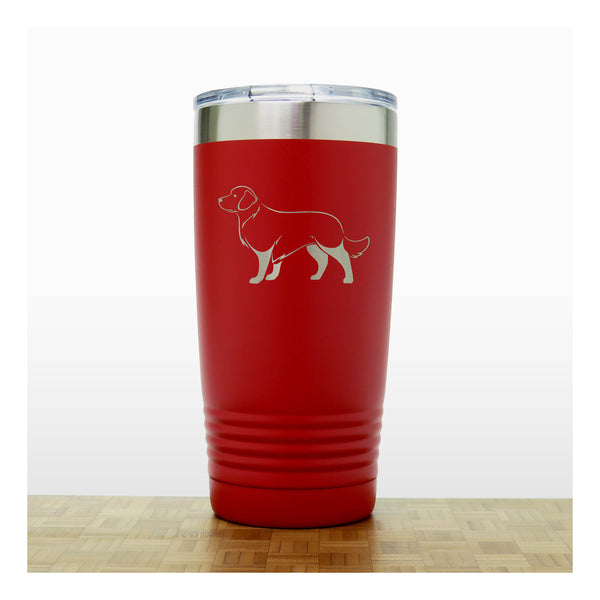 Red - Golden Retriever 20 oz Insulated Tumbler - Copyright Hues in Glass