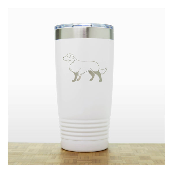 White - Golden Retriever 20 oz Insulated Tumbler - Copyright Hues in Glass