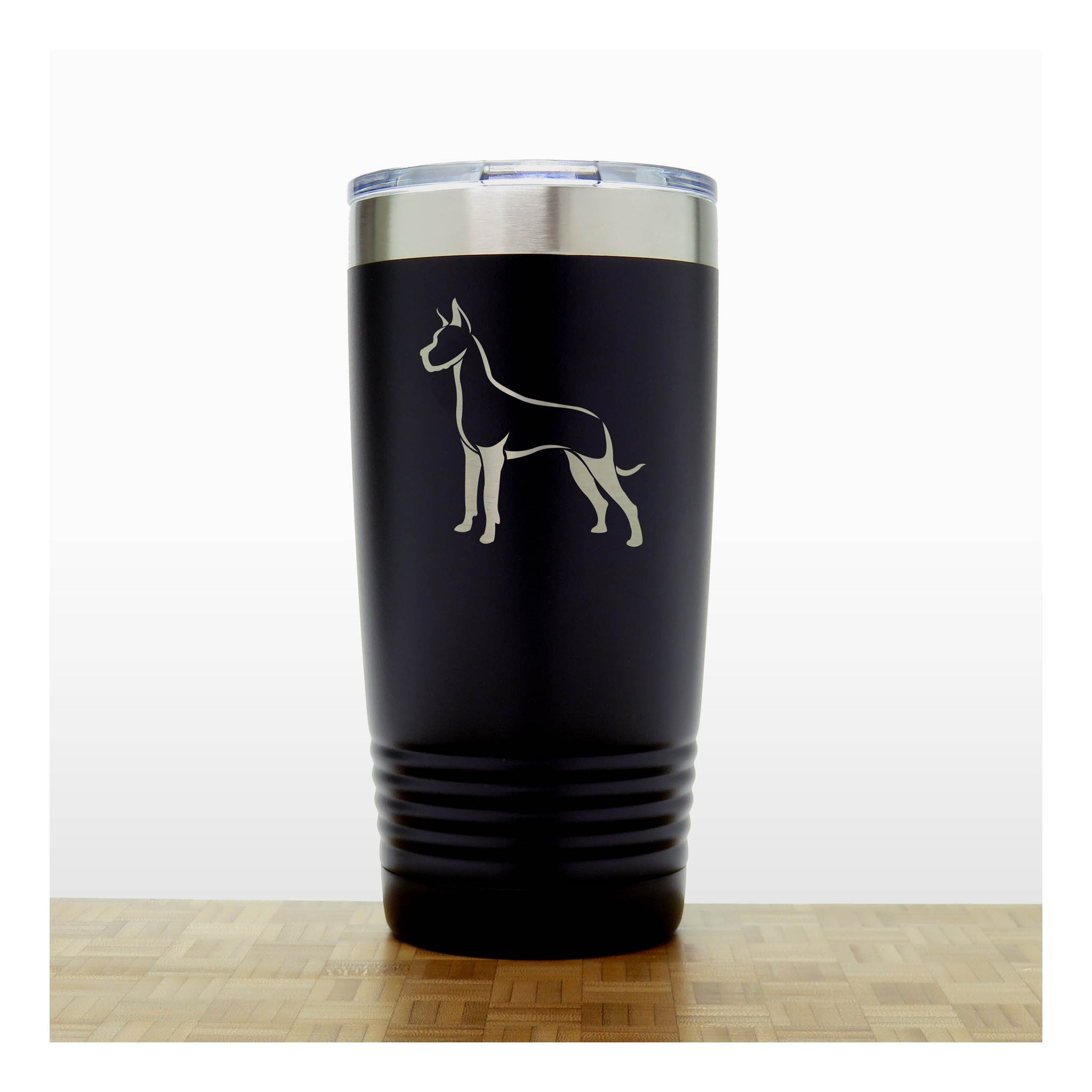 Black - Great Dane 20 oz Insulated Tumbler - Copyright Hues in Glass