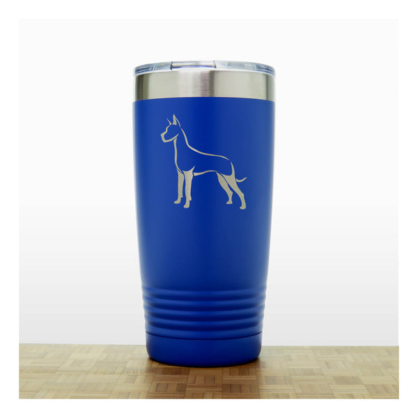 Blue - Great Dane 20 oz Insulated Tumbler - Copyright Hues in Glass
