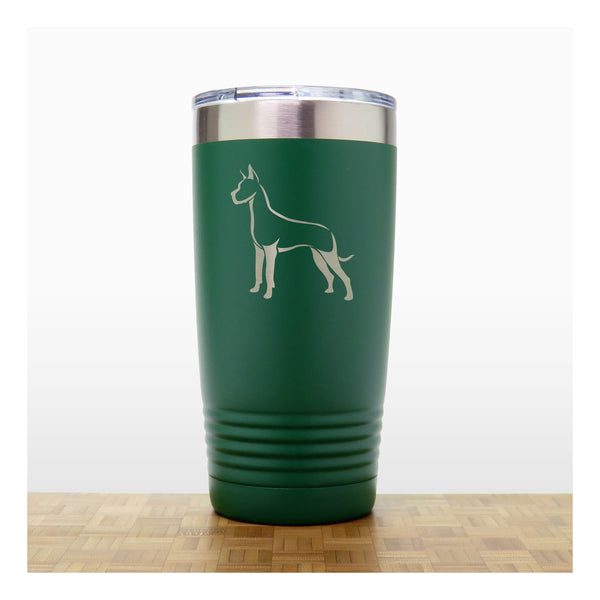 Green - Great Dane 20 oz Insulated Tumbler - Copyright Hues in Glass