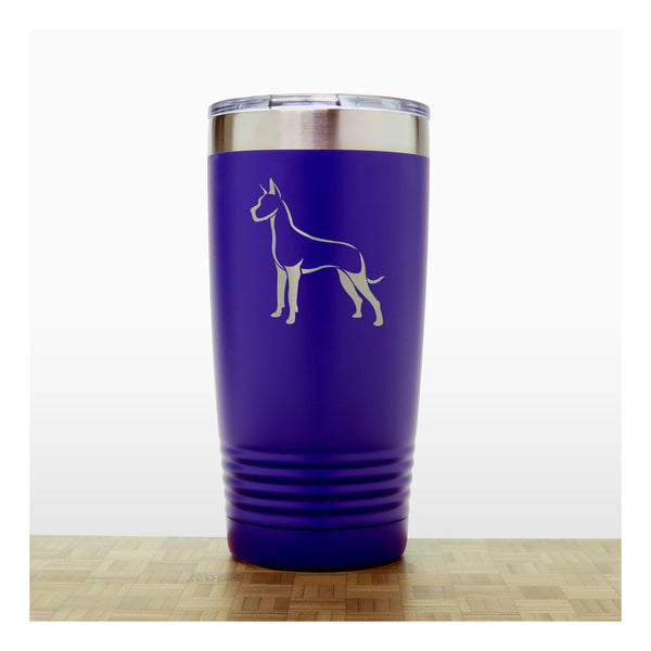 Purple - Great Dane 20 oz Insulated Tumbler - Copyright Hues in Glass