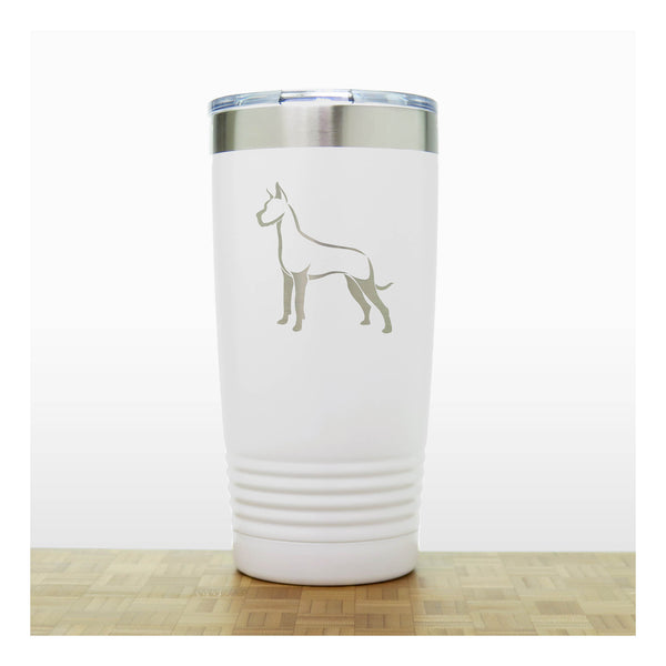 White - Great Dane 20 oz Insulated Tumbler - Copyright Hues in Glass