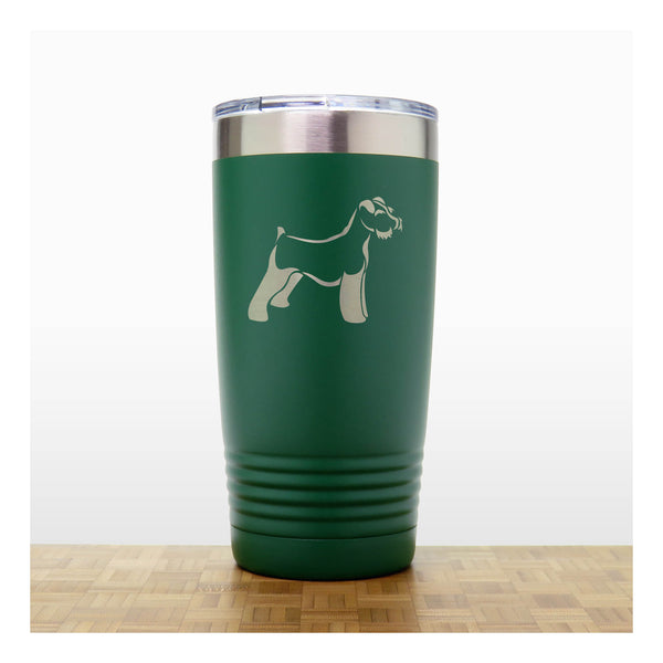 Green - Schnauzer 20 oz Insulated Tumbler - Copyright Hues in Glass