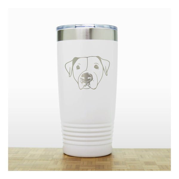 Teal - Pitbull Face 20 oz Insulated Tumbler - Copyright Hues in Glass