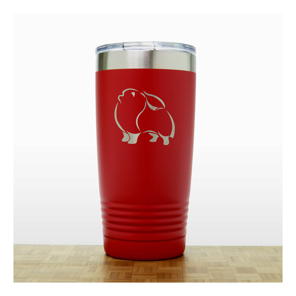 Red - Pomeranian 20 oz Insulated Tumbler - Copyright Hues in Glass
