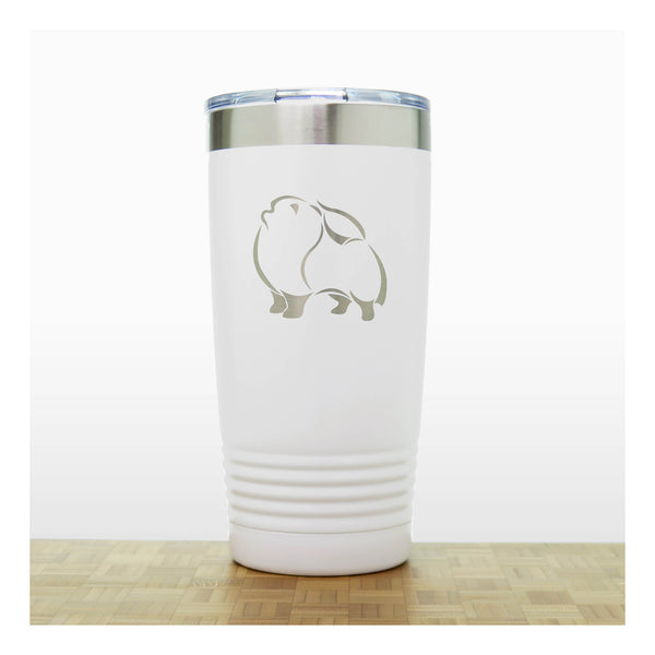 White - Pomeranian 20 oz Insulated Tumbler - Copyright Hues in Glass
