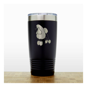 Black - Poodle 20 oz Insulated Tumbler - Copyright Hues in Glass