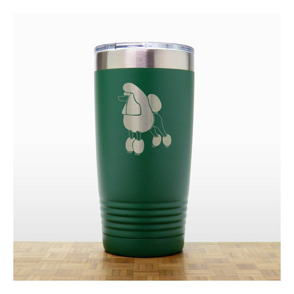 Green - Poodle 20 oz Insulated Tumbler - Copyright Hues in Glass