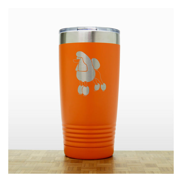 Orange - Poodle 20 oz Insulated Tumbler - Copyright Hues in Glass