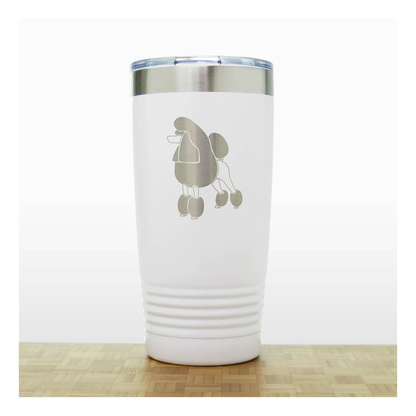 White - Poodle 20 oz Insulated Tumbler - Copyright Hues in Glass