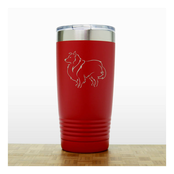 Red - Sheltie 20 oz Insulated Tumbler - Copyright Hues in Glass