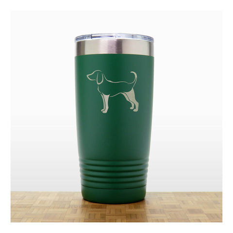 Green - Tree Hound 20 oz Insulated Tumbler - Copyright Hues in Glass