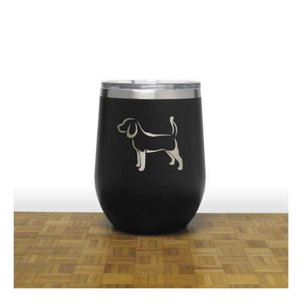 Black - Beagle PC 12oz STEMLESS WINE - Copyright Hues in Glass
