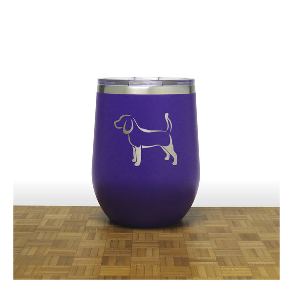 Purple - Beagle PC 12oz STEMLESS WINE - Copyright Hues in Glass