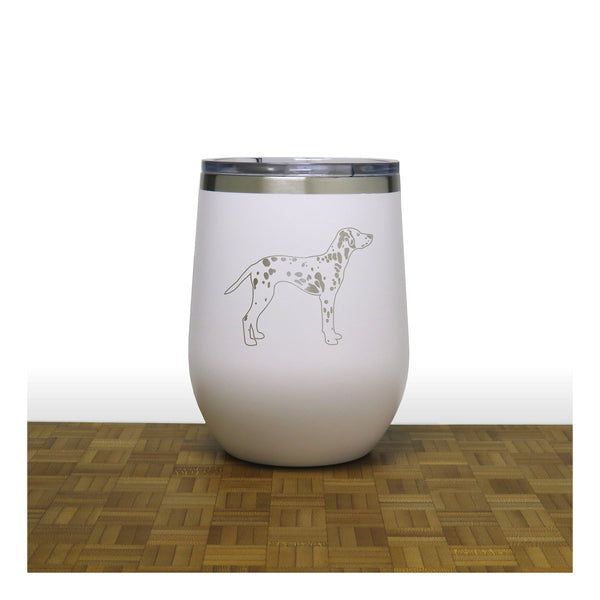 White - Dalmation PC 12oz STEMLESS WINE - Copyright Hues in Glass