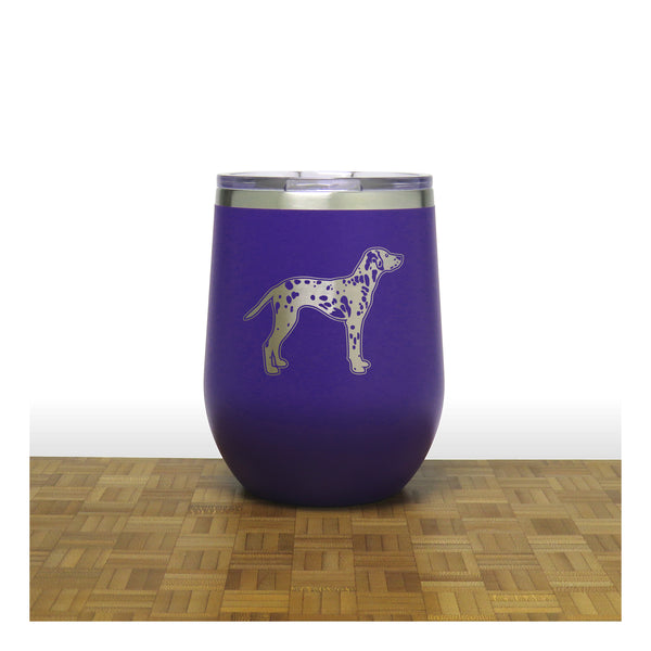 Purple - Dalmation PC 12oz STEMLESS WINE - Copyright Hues in Glass