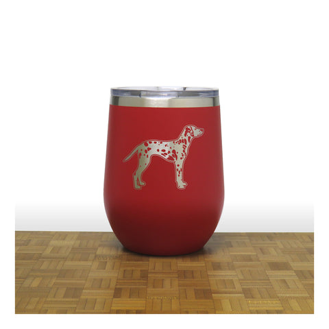 Red - Dalmation PC 12oz STEMLESS WINE - Copyright Hues in Glass