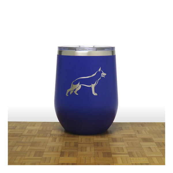 German  Shepherd Dog Insulated 12 oz Insulated Stemless Wine Tumbler Stainless Steel