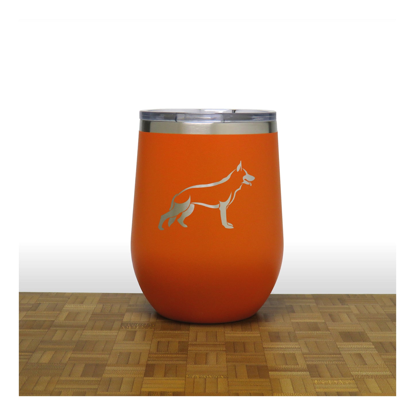 German  Shepherd Dog Insulated 12 oz Insulated Stemless Wine Tumbler Stainless Steel