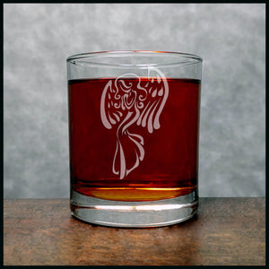 Angel Whisky Glass - Design 3 - Copyright Hues in Glass