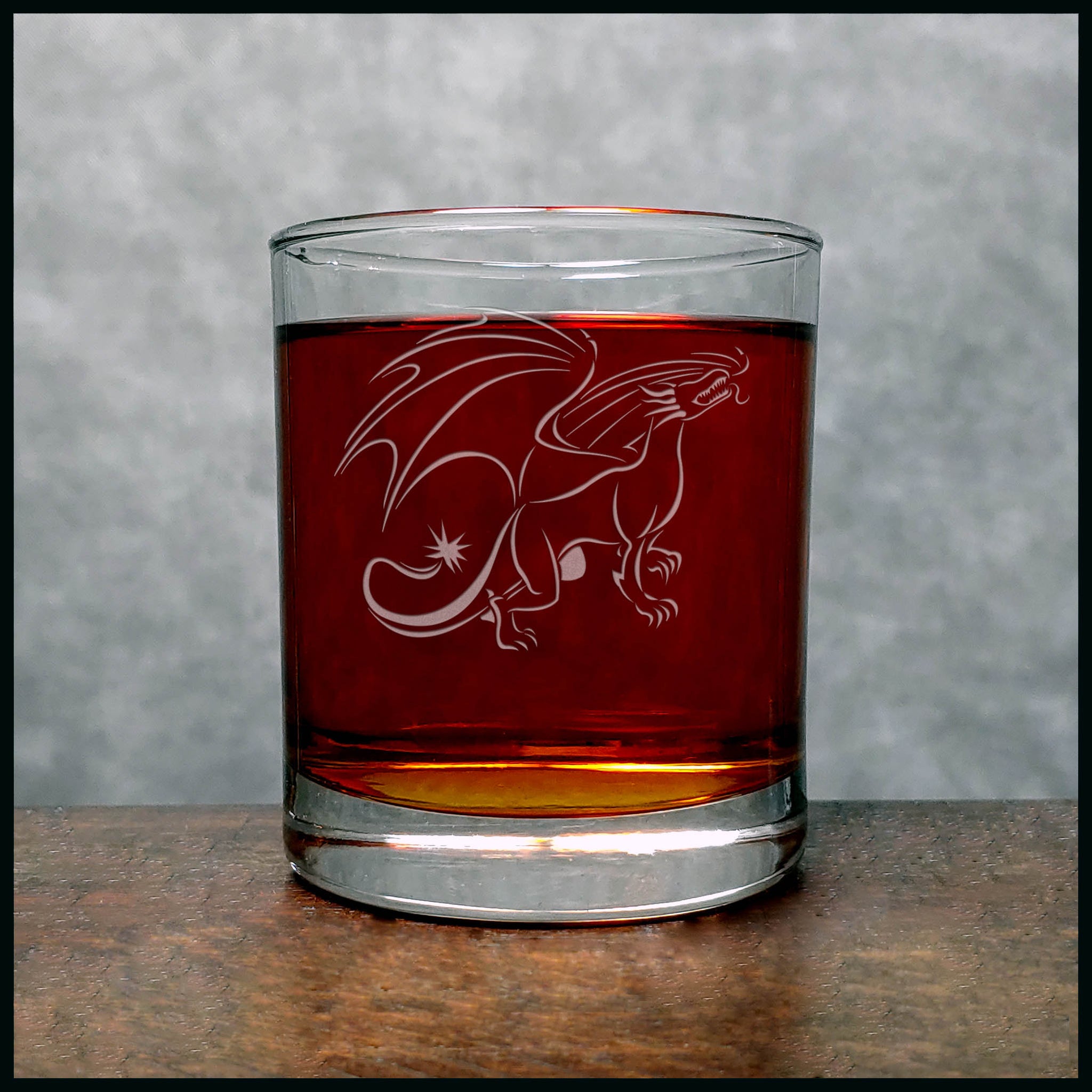 Dragon Personalized Whisky Glass - Design 3 - Copyright Hues in Glass