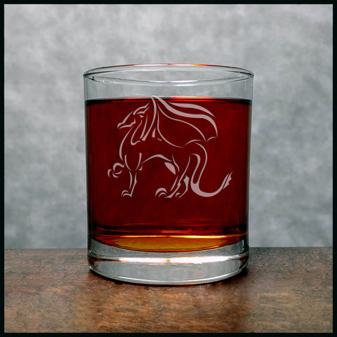 Dragon Personalized Whisky Glass - Design 4 - Copyright Hues in Glass