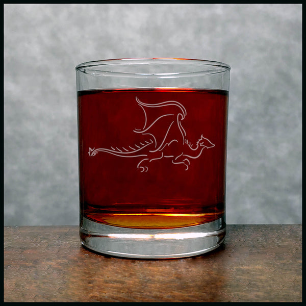 Dragon Whisky Glass - Design 7 - Copyright Hues in Glass