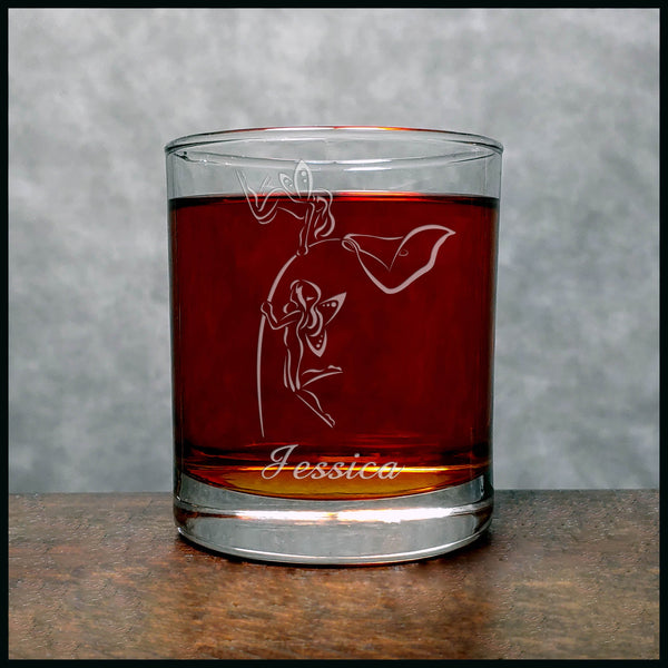 Personalized Fairies and Lily Personalized Whisky Glass - Copyright Hues in Glass