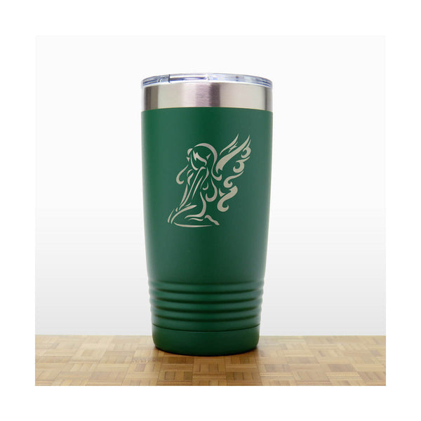 Green - Fairy 20 oz Insulated Tumbler - Design 1 - Copyright Hues in Glass