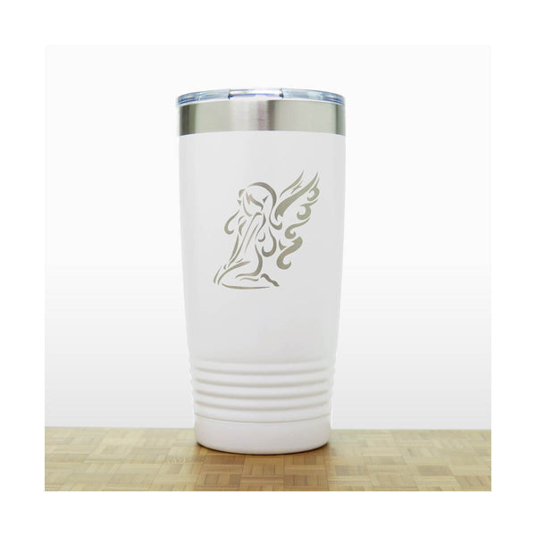 White - Fairy 20 oz Insulated Tumbler - Design 1 - Copyright Hues in Glass