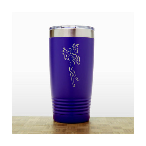 Purple - Fairy 20 oz Insulated Tumbler - Design 3 - Copyright Hues in Glass