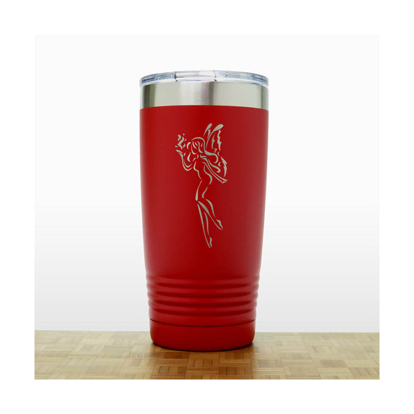 Red - Fairy 20 oz Insulated Tumbler - Design 3 - Copyright Hues in Glass