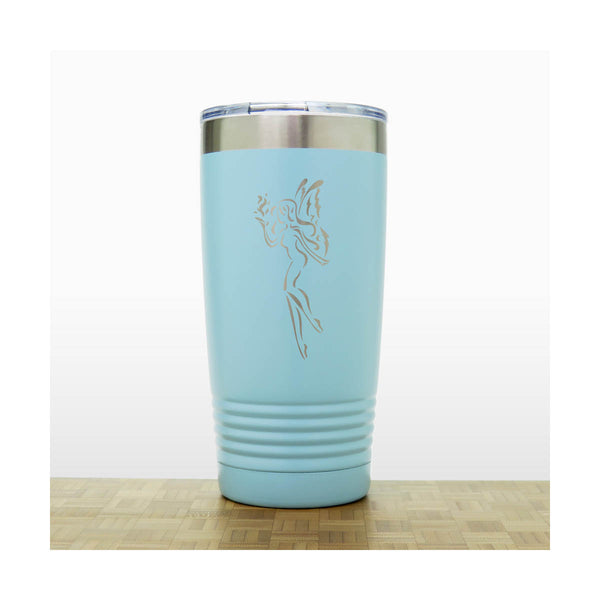 Teal - Fairy 20 oz Insulated Tumbler - Design 3 - Copyright Hues in Glass