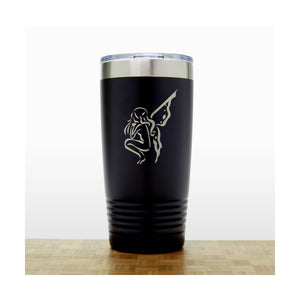 Black - Fairy 20 oz Insulated Tumbler - Design 4 - Copyright Hues in Glass