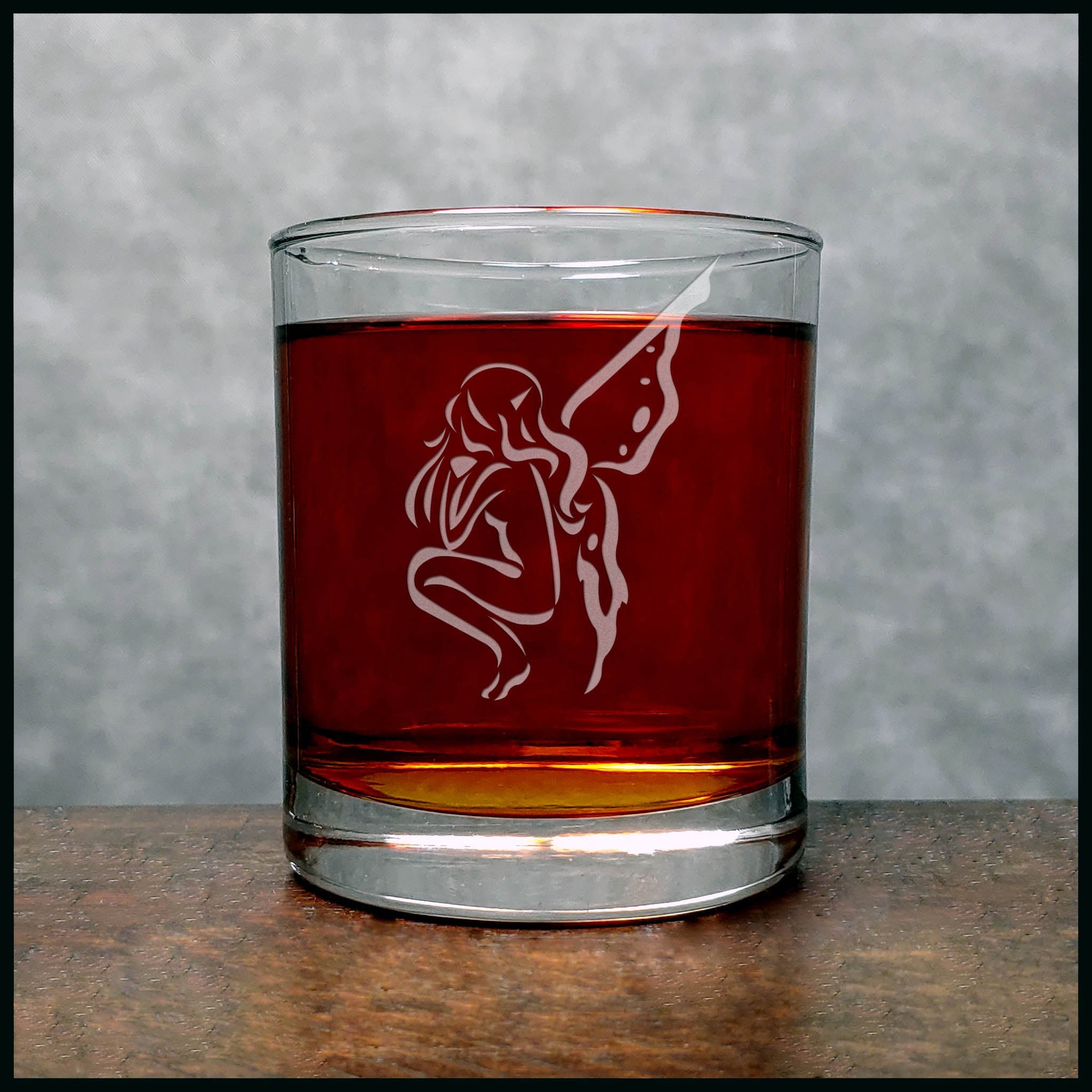Fairy Personalized Whisky Glass - Design 4 - Copyright Hues in Glass