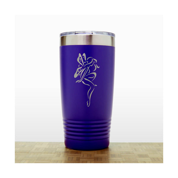Purple - Fairy 20 oz Insulated Tumbler - Design 5 - Copyright Hues in Glass